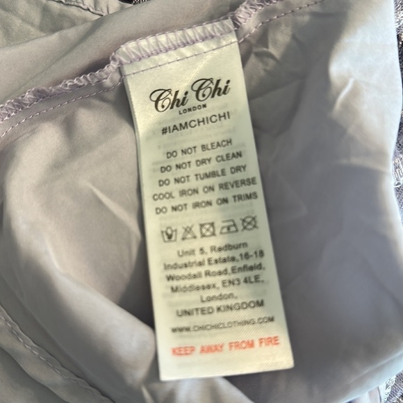 NWT Chi Chi London Lace Puff Sleeve Mini Dress Lilac Sz 4 Cottagecore Romantic - Picture 14 of 14